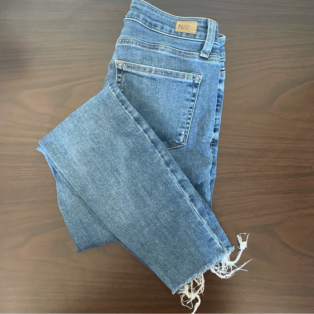 Paige Verdugo Ankle Jeans Size 27 frayed hem Slim fit Mid Rise - Picture 6 of 6